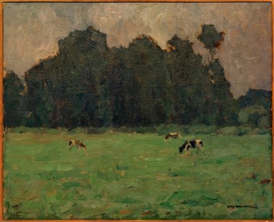 Otto Ubbelohde, Cows in Front of Poplars by Otto Ubbelohde